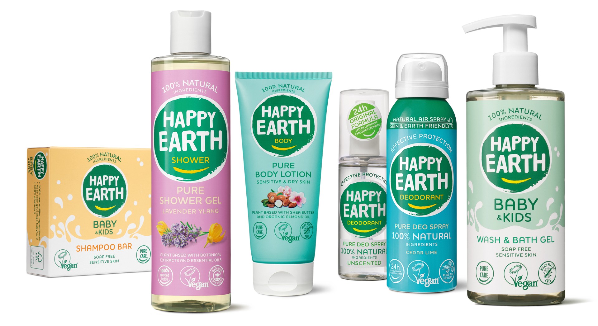 Duurzame verpakkingen voor Happy Earth met een opvallend verpakkingsdesign