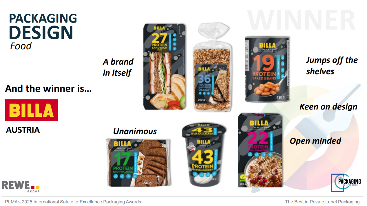 PLMA, product range packaging design food award