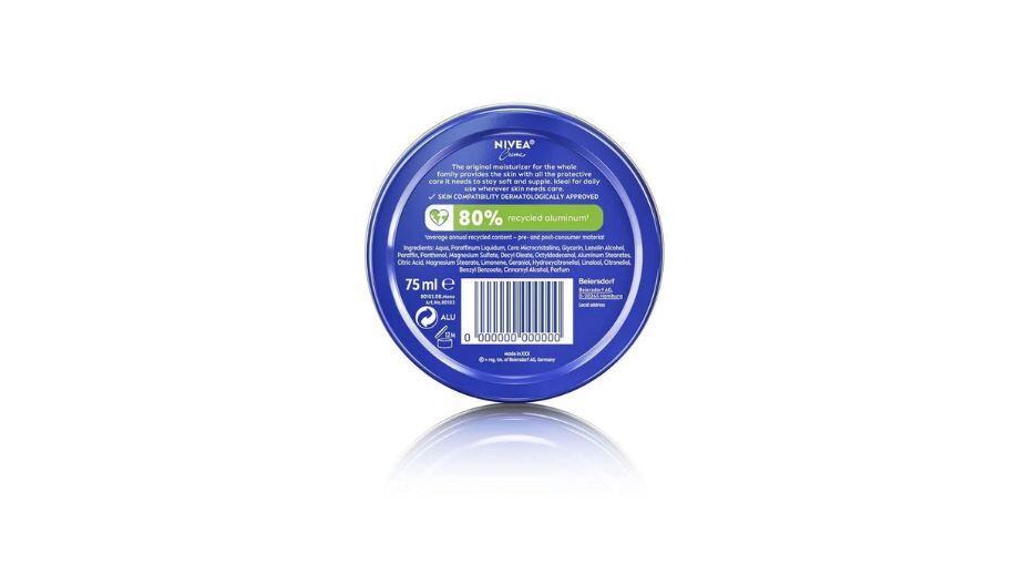 Nivea Crème in 80% gerecycled aluminium blik